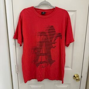Saint Alfred Men’s Fleur de Lis Short Sleeve Shirt Red Size Large Streetwear